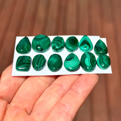 Mini Malachite Cabochon Smooth - Choose your Stone (W17)