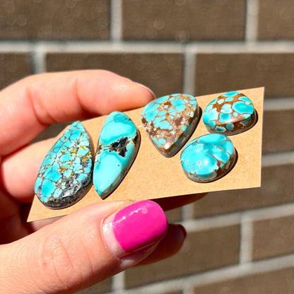 14-32mm Blue Cloud Mountain Hubei Turquoise Cabochon Smooth (Backed) - Choose your Stone (W1)