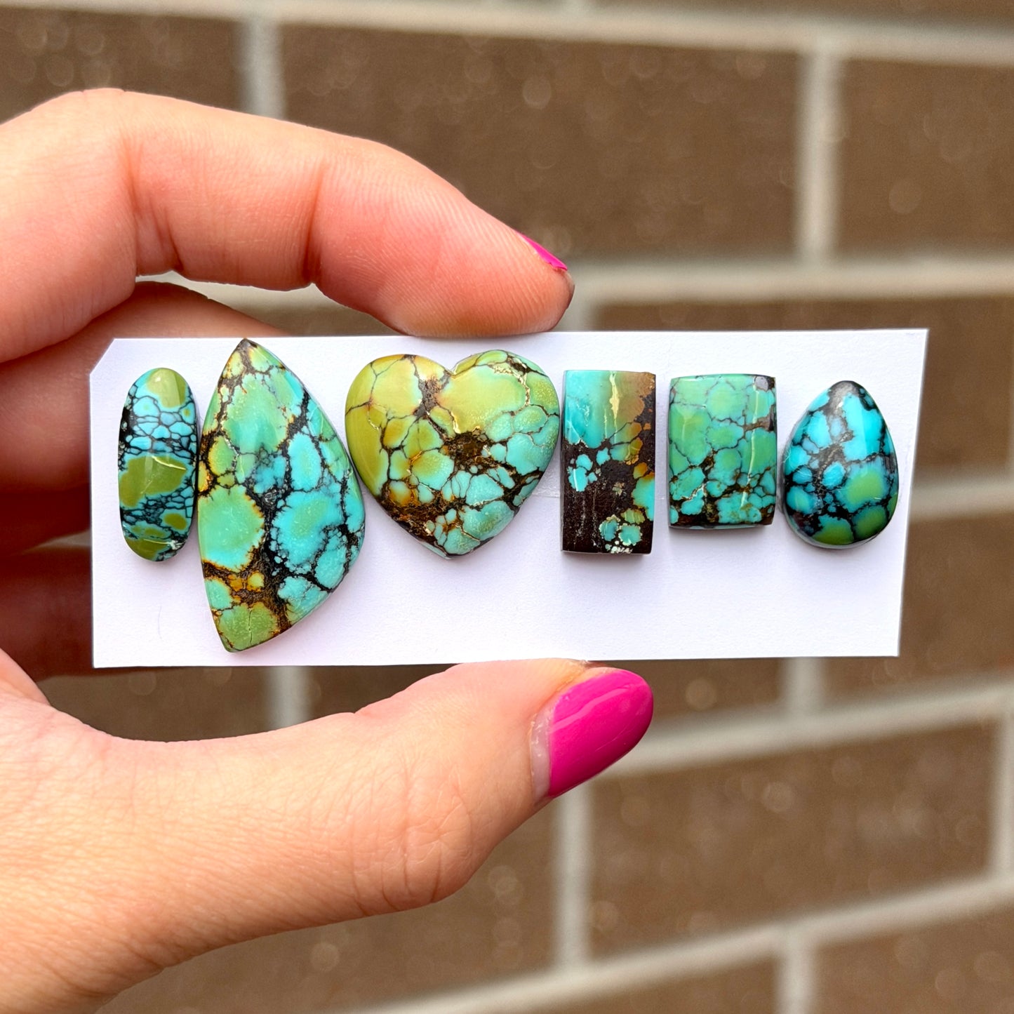 15-28mm Bao Canyon Hubei Turquoise Cabochon Smooth (Backed) - Choose your Stone (W2)