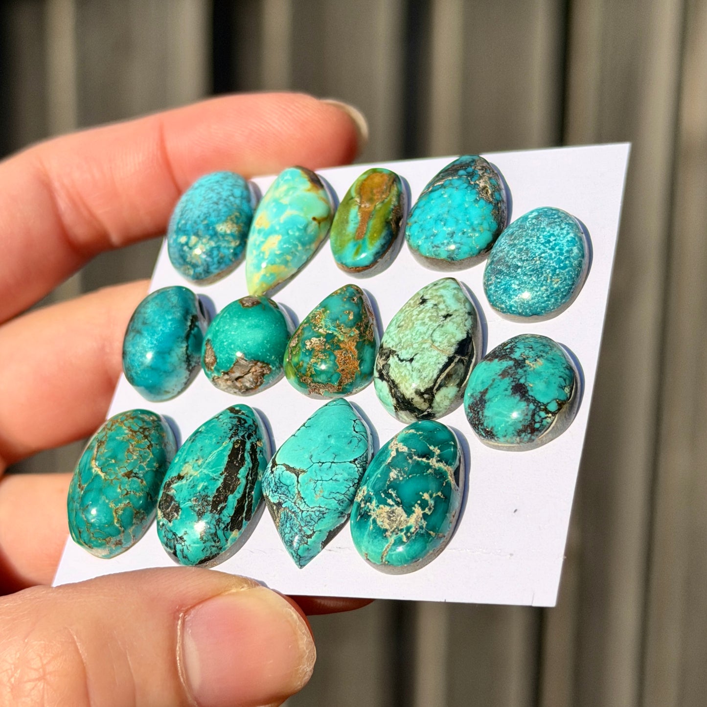 13-21mm Hubei Turquoise Cabochon Smooth (Backed) - Choose your Stone (W15-A)