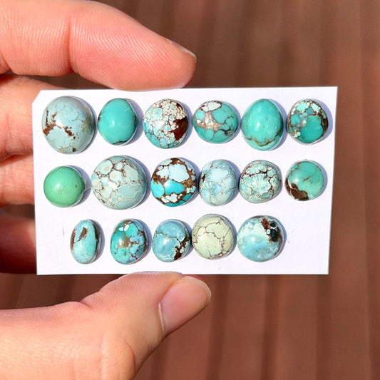 Gobi Desert Turquoise Mini Cabochon Smooth (Backed) - Choose your Stone (W16-B)