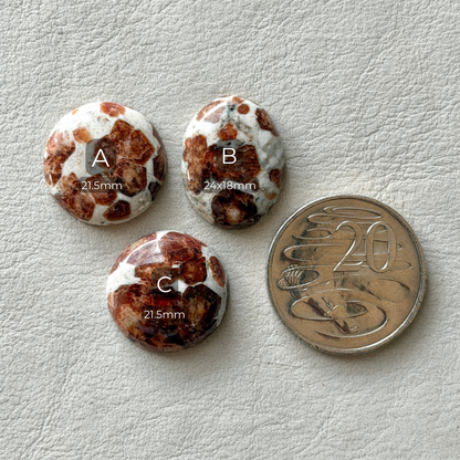 Garnet in Limestone Cabochon Smooth - Choose your Stone (W14)