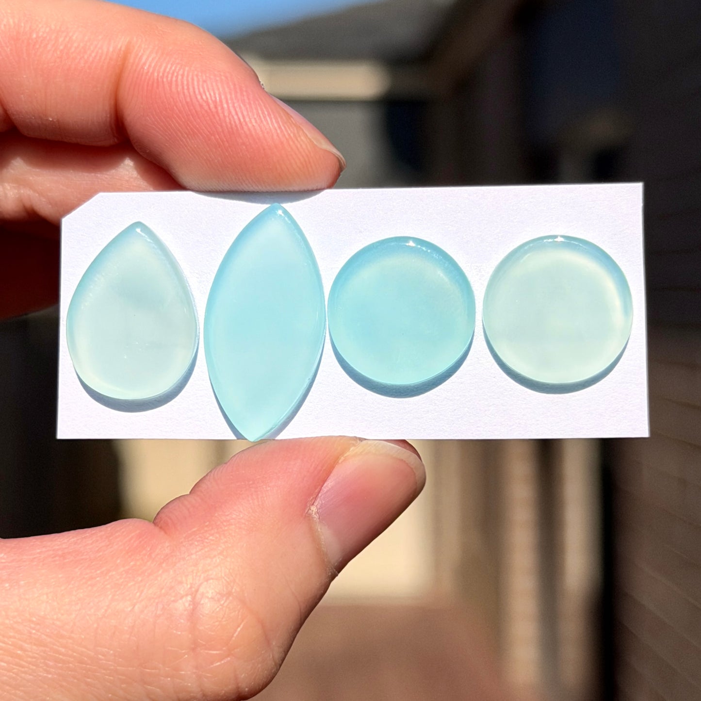 15-24mm Aqua Chalcedony Cabochon Smooth - Choose your Stone (W16)