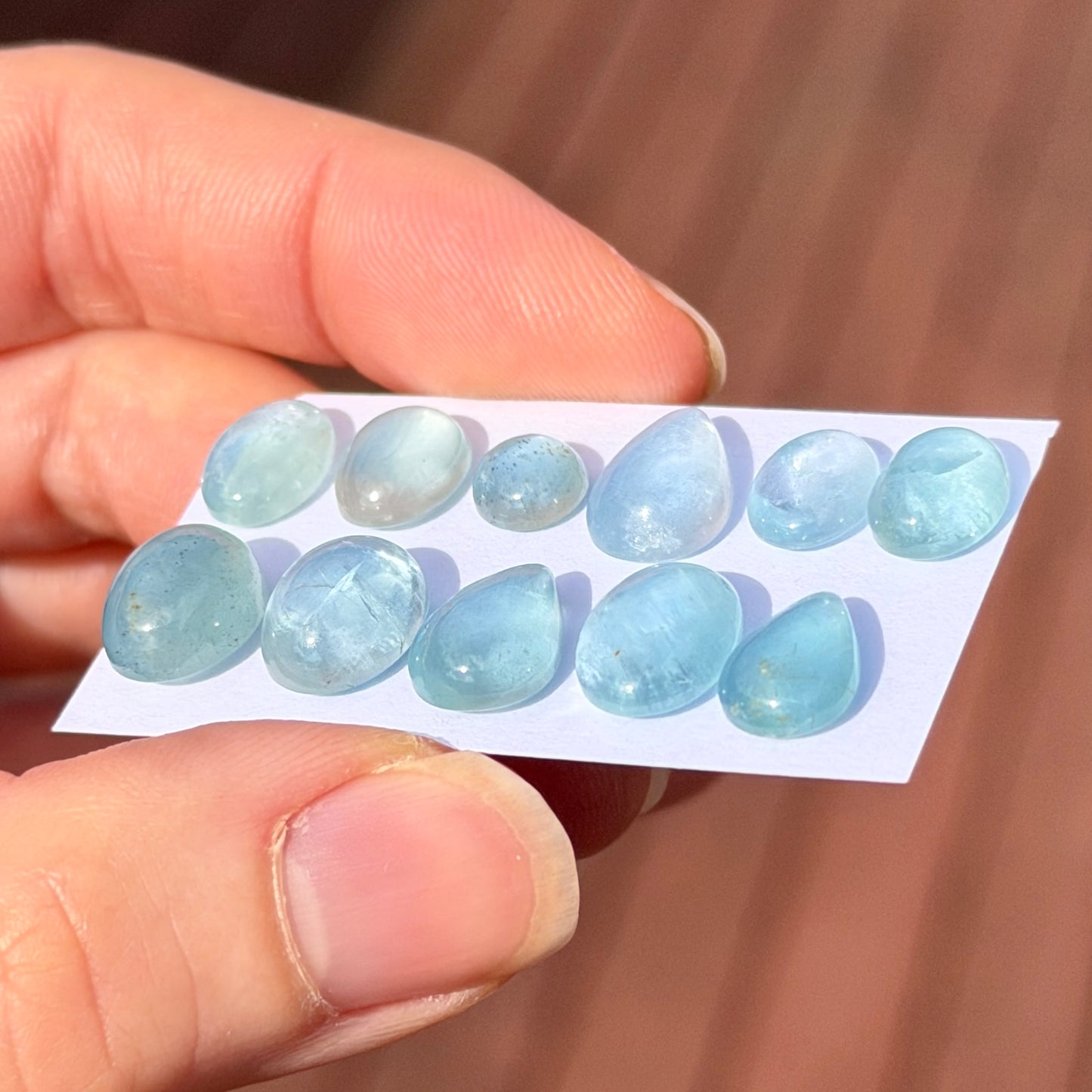 7-12mm Aquamarine Cabochon Smooth - Choose your Stone (W3)