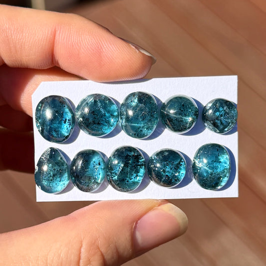 Teal Moss Kyanite (High Dome) Cabochon Smooth - Choose your Stone (W5)