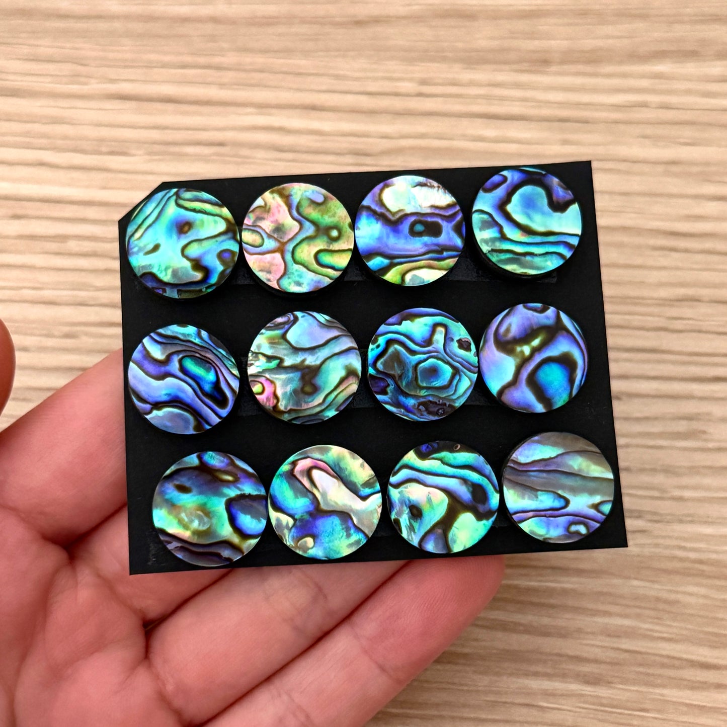 15mm Abalone Paua Shell (Iridescent) Round Cabochon Smooth - Choose your Stone (W12)