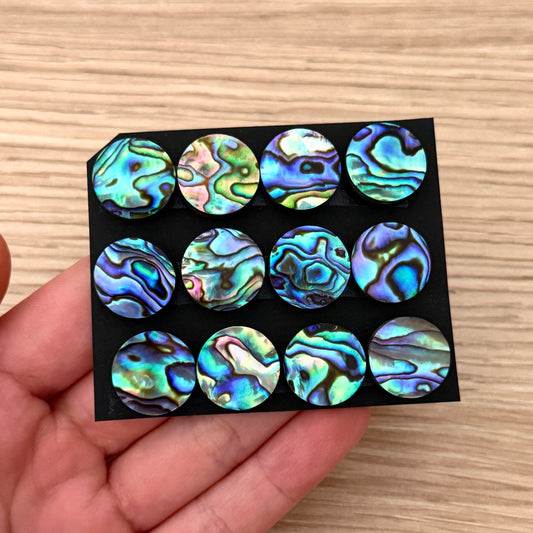 15mm Abalone Paua Shell (Iridescent) Round Cabochon Smooth - Choose your Stone (W12)