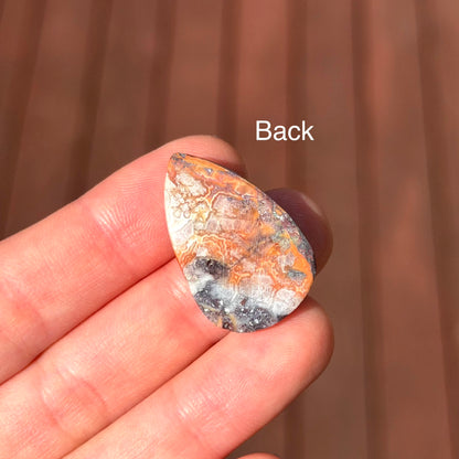Crazy Lace Agate Druzy Cabochon - 28.5 x 18.5mm - W9