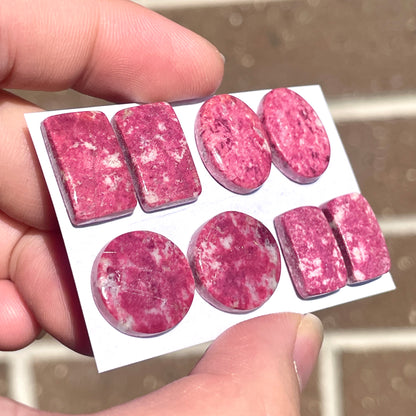 15-16mm Norwegian Thulite Cabochon Pairs - Choose your Pair (W9)