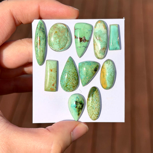 Mint Green Hubei Turquoise Cabochon Smooth (Backed) - Choose your Stone (W3)