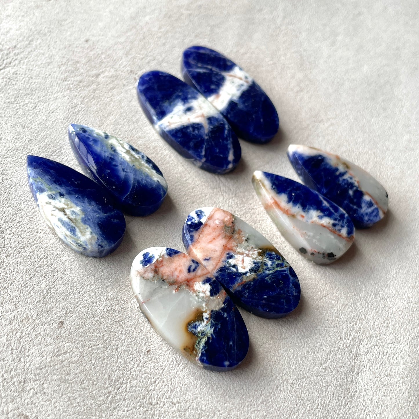 Sodalite Cabochon Pairs Smooth - Choose your Pair (W11)
