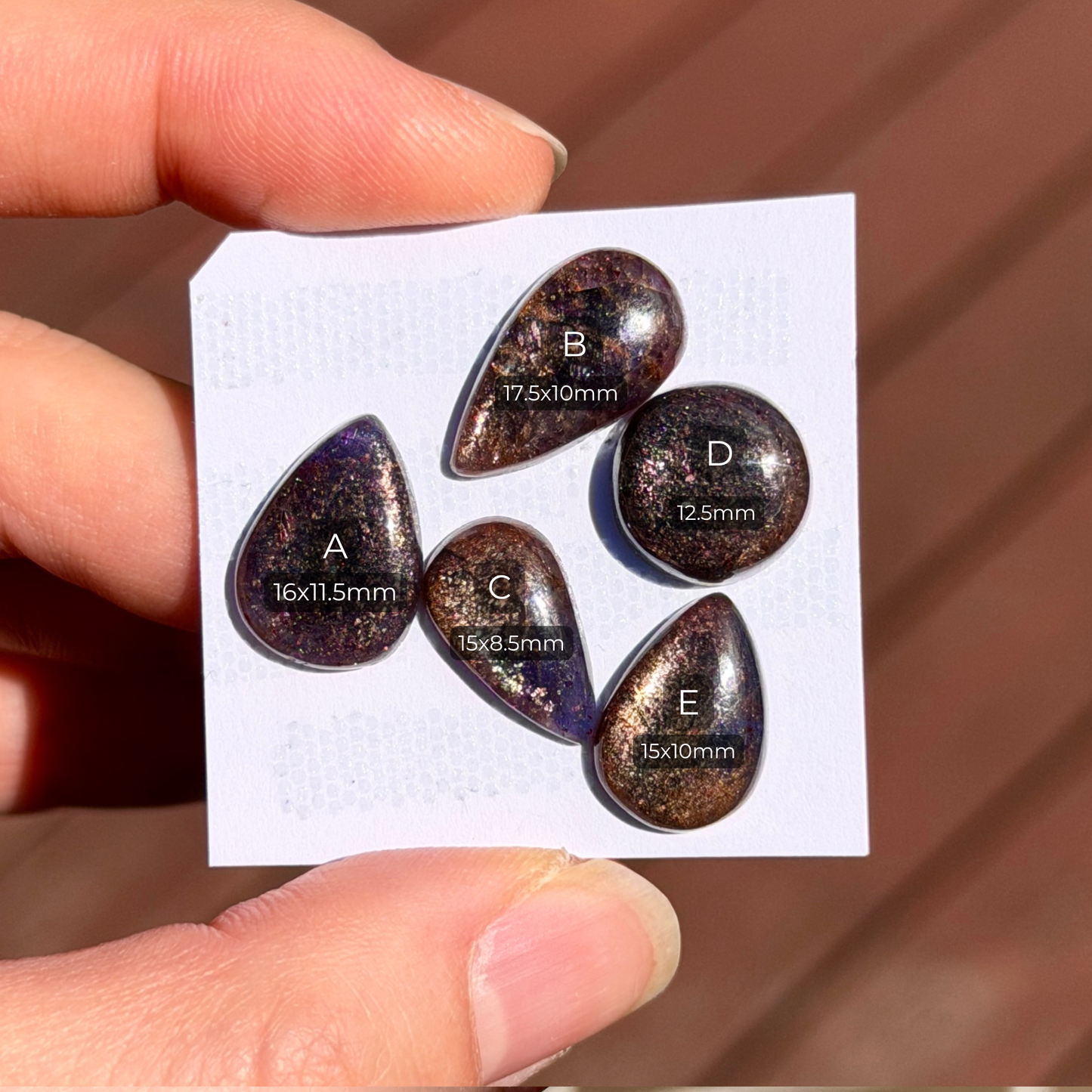 12-18mm Mini Bloodshot Iolite Cabochon Smooth - Choose your Stone (W11)