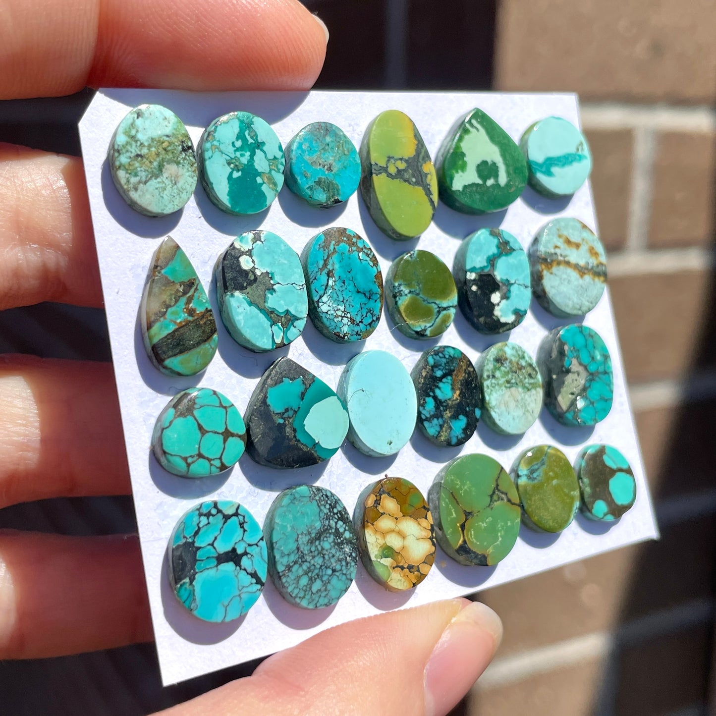 8-14mm Tibetan Turquoise Cabochon Smooth  - Choose your Stone (W6)