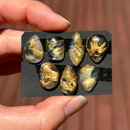 14-18mm High-grade Star Golden Star Rutilated Quartz Cabochon Smooth - Choose your Stone (W5)