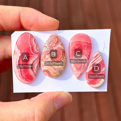 Gemmy (Red) Rhodochrosite Cabochon Smooth - Choose your Stone (B)(W17)