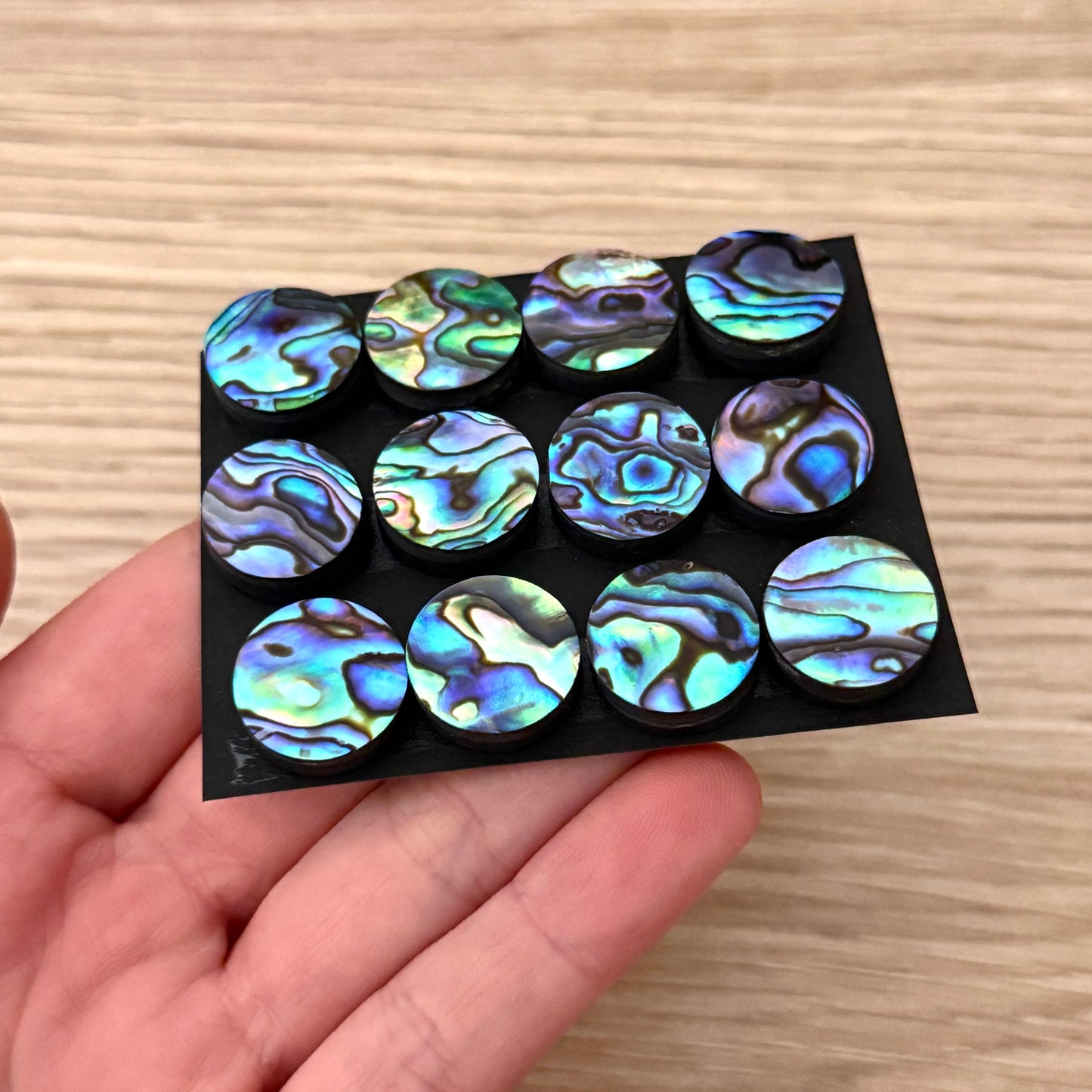 15mm Abalone Paua Shell (Iridescent) Round Cabochon Smooth - Choose your Stone (W12)