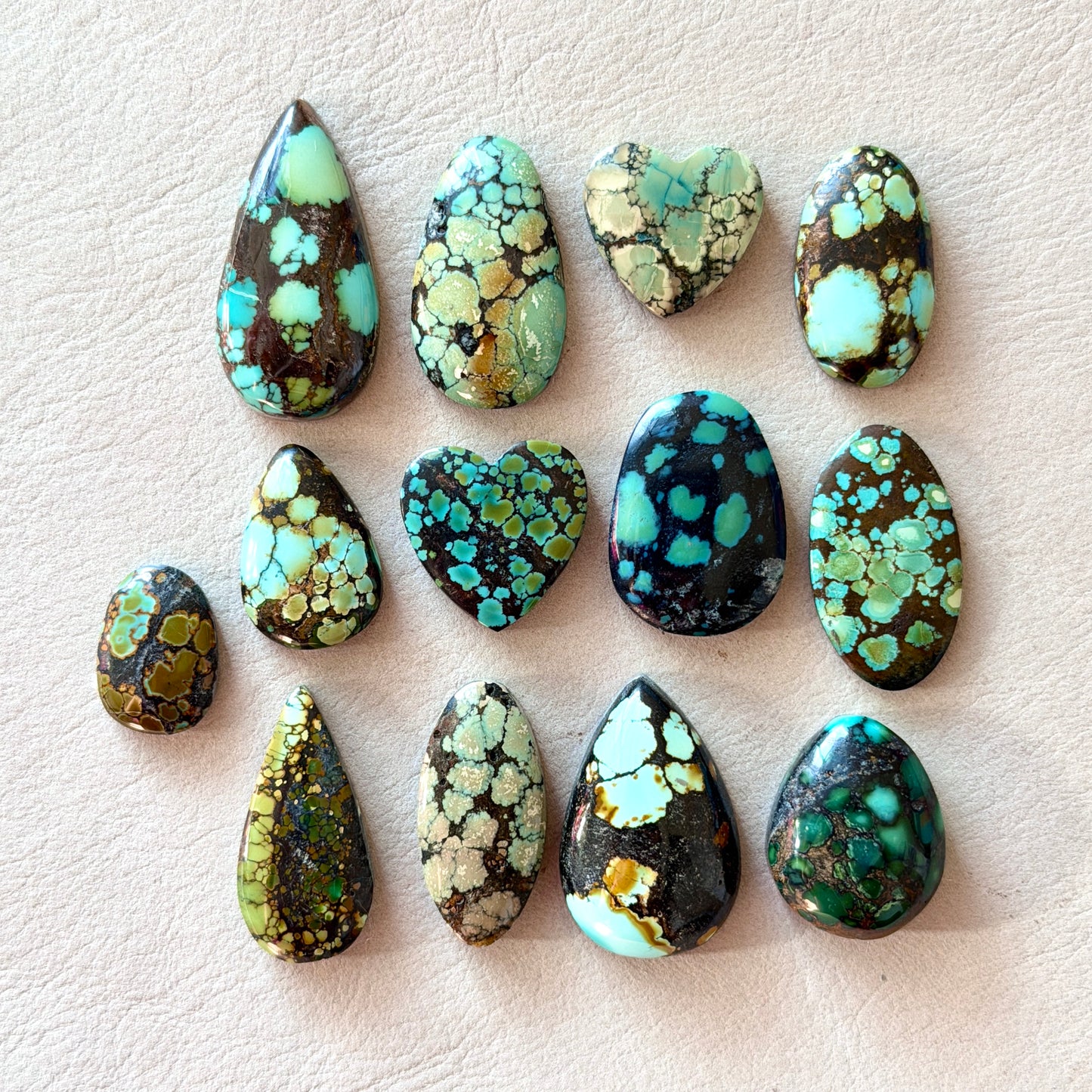 Bamboo Mountain Hubei Turquoise Cabochon Smooth (Backed) - Choose your Stone (W15-C)