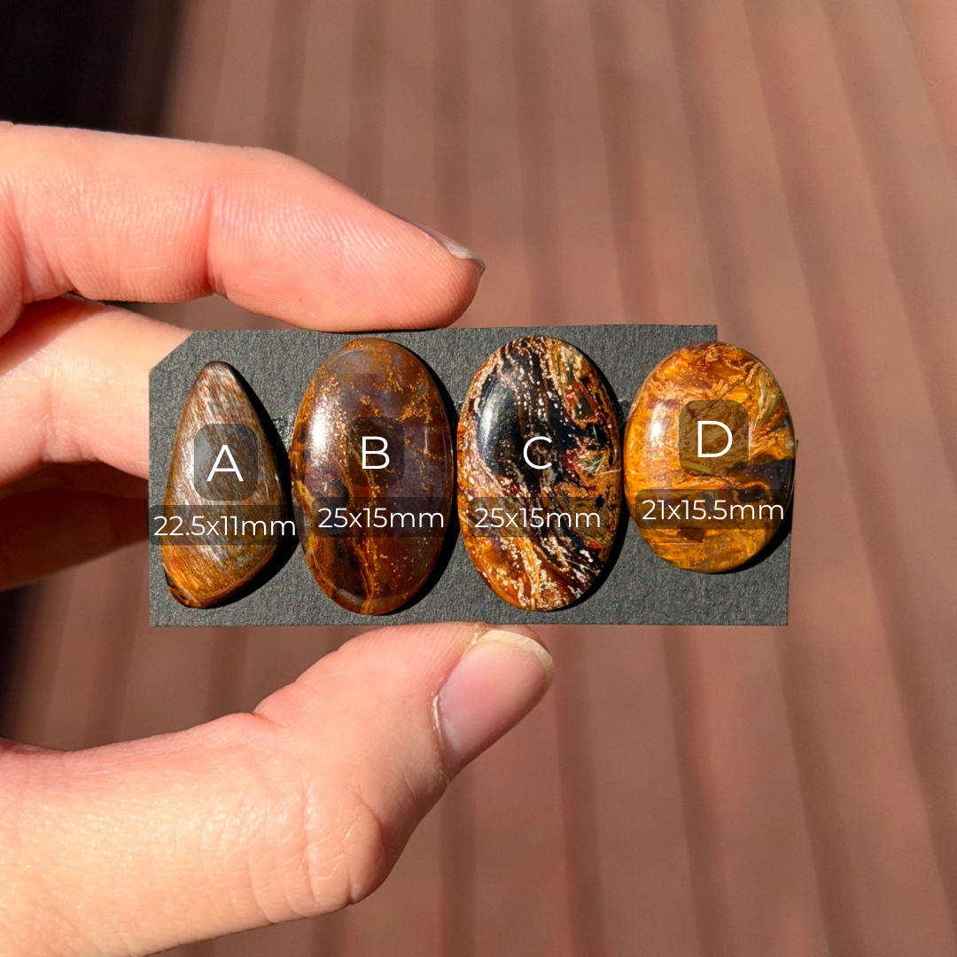 21-25mm Golden 'Flame' Pietersite Cabochon Smooth - Choose your Stone (W13)