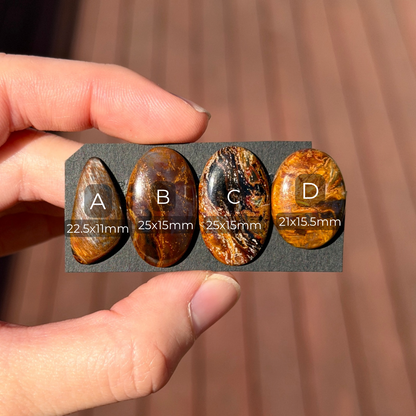 21-25mm Golden 'Flame' Pietersite Cabochon Smooth - Choose your Stone (W13)