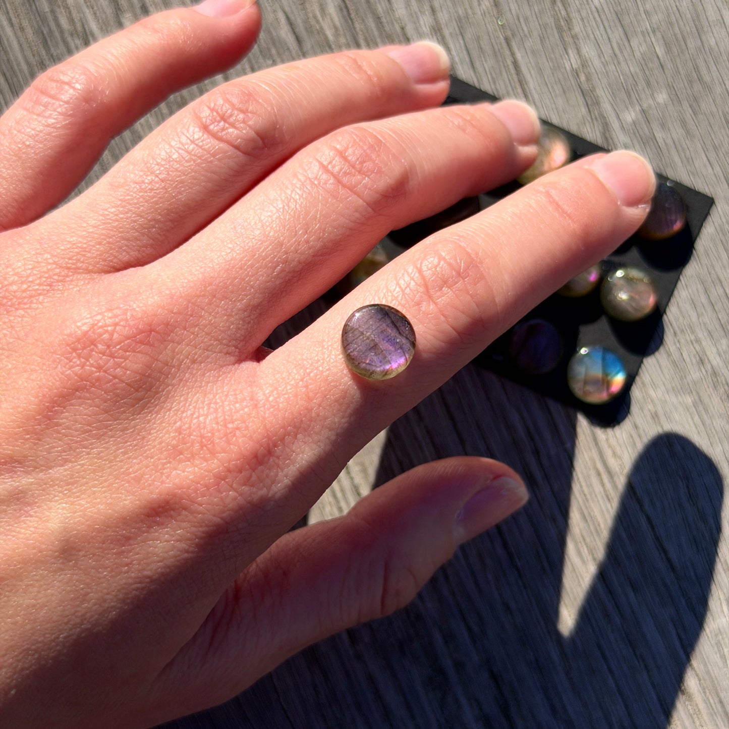 10-12mm Purple & Pink Labradorite Round Cabochon Smooth - Choose your Stone (W2)