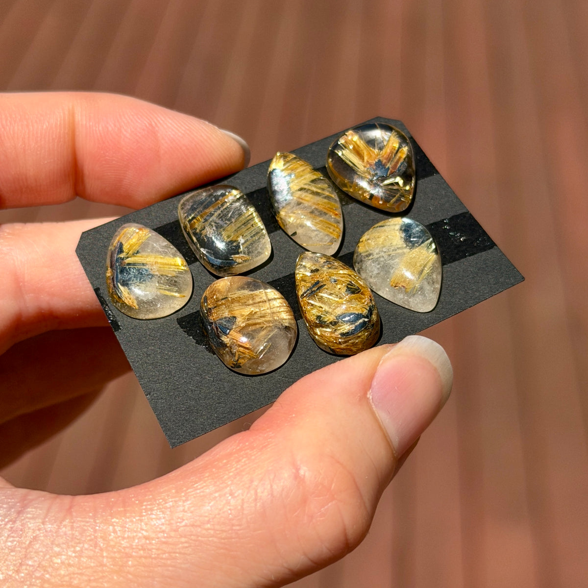 14-18mm High-grade Star Golden Star Rutilated Quartz Cabochon Smooth - Choose your Stone (W5)