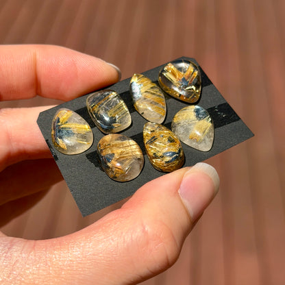 14-18mm High-grade Star Golden Star Rutilated Quartz Cabochon Smooth - Choose your Stone (W5)