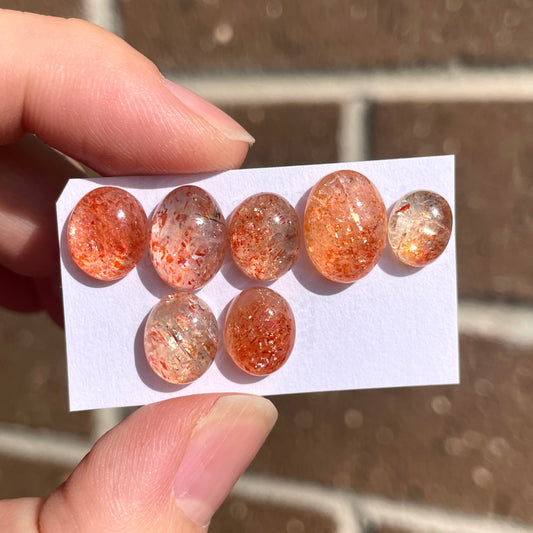Mini Rainbow Confetti Sunstone Cabochon Smooth - Choose your Stone (W6)