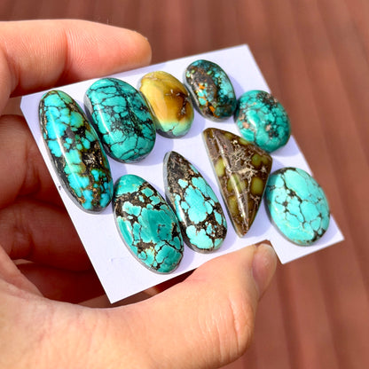 16-28mm Hubei Turquoise Cabochon Smooth (Backed) - Choose your Stone (D-W12)