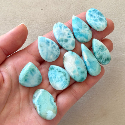 21-31mm High-grade Blue Larimar Cabochon Smooth - Choose your Stone (W9)