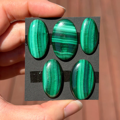 Velvet Malachite Cabochon Oval Smooth - Choose your Stone (W4)