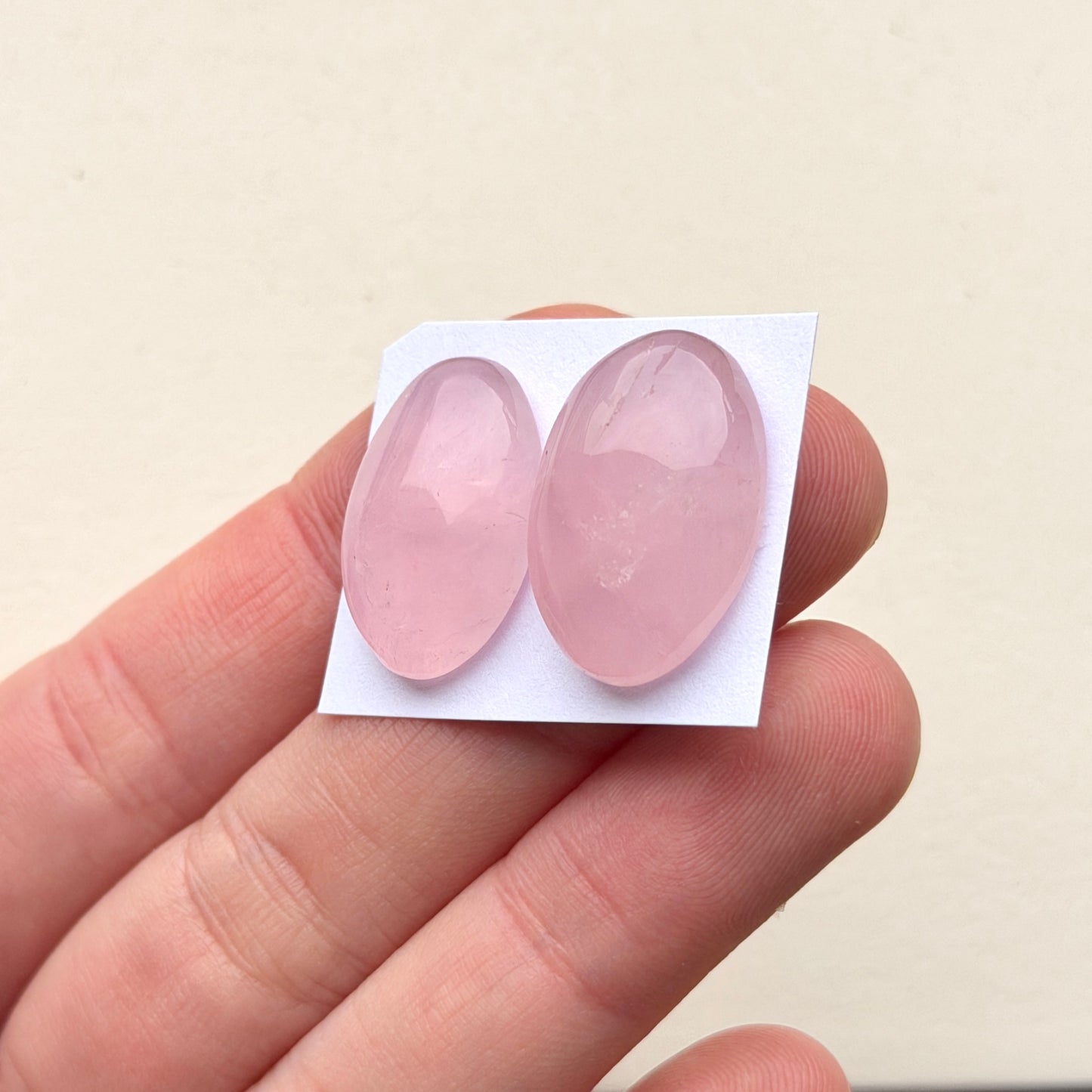 20-22mm Rose Quartz Cabochon Smooth  - Choose your Stone (W4)