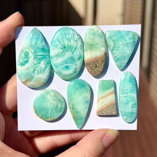 Blue Carribean Calcite Cabochon Smooth - Choose your Stone (W14)