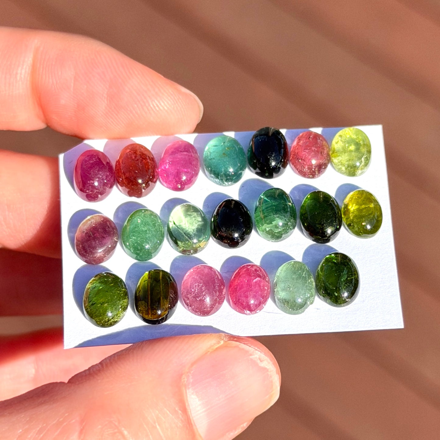 8x6mm Multi Tourmaline Oval Cabochon Smooth - Choose your Stone (W5)