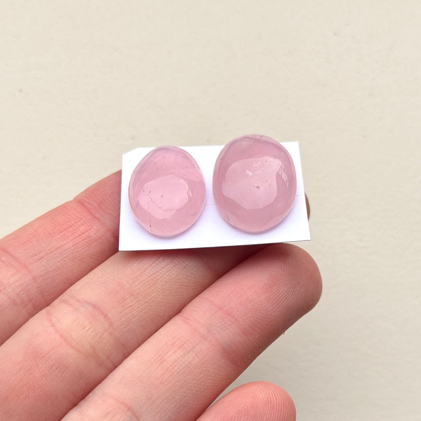 20-22mm Rose Quartz Cabochon Smooth  - Choose your Stone (W4)