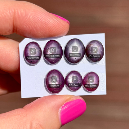 9-11mm Dark Star Ruby Oval Cabochon Smooth - Choose your Stone (W5)