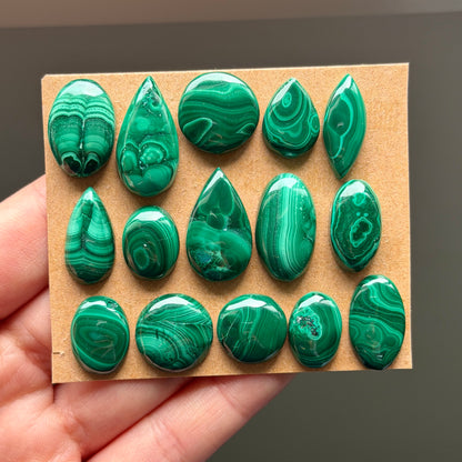 13-22mm mini Malachite Cabochon Smooth - Choose your Stone (W1)