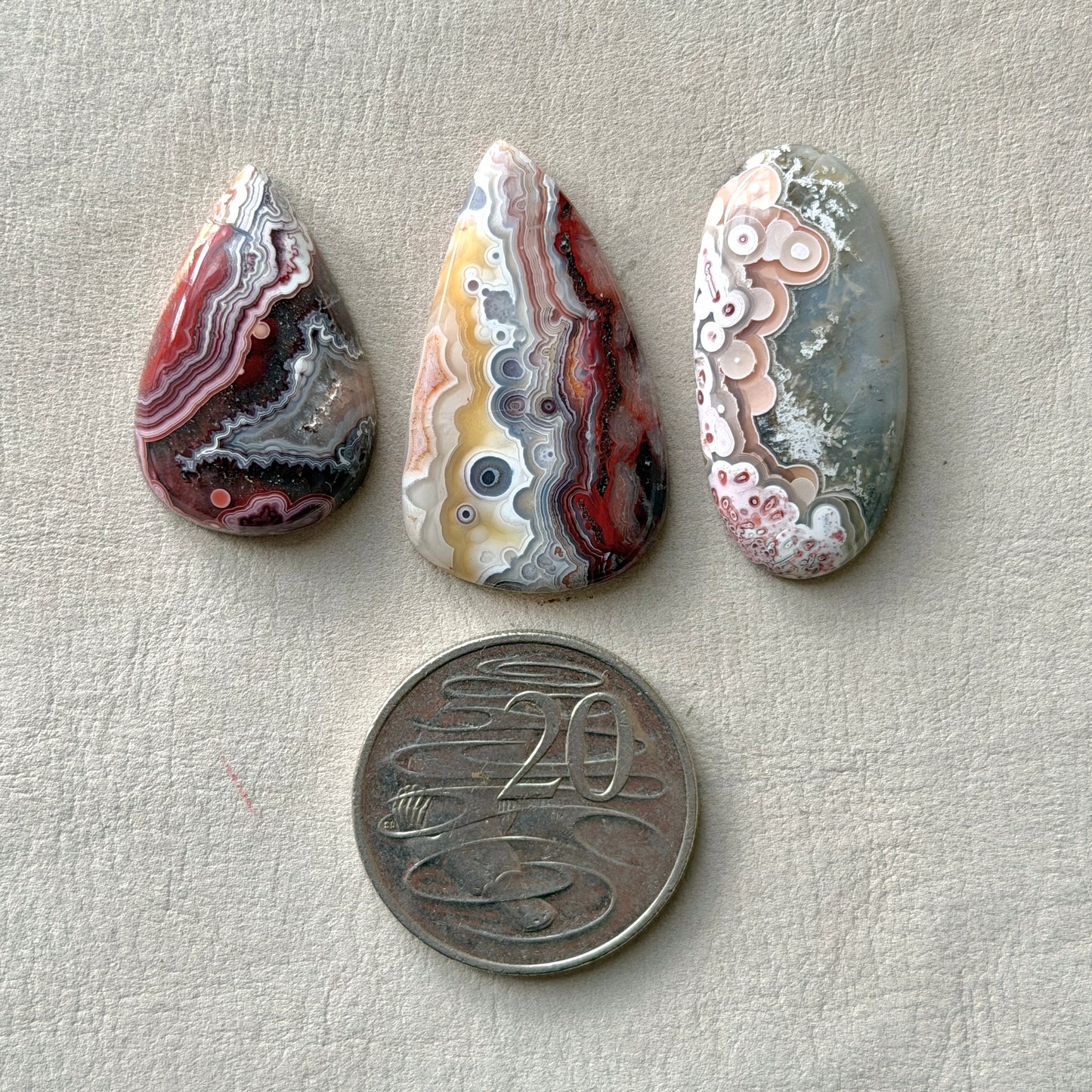 30-37mm Mexican Crazy Lace Agate Cabochon Smooth - Choose your Stone (W5)