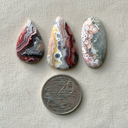 30-37mm Mexican Crazy Lace Agate Cabochon Smooth - Choose your Stone (W5)
