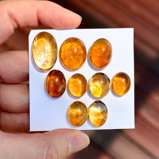 High-domed Brandy Citrine Cabochon Smooth Oval - Choose your Stone (W3-EY)