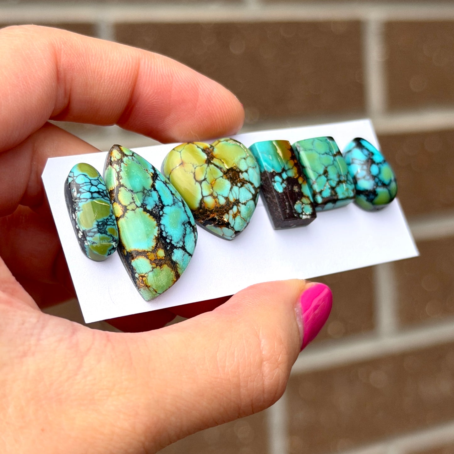 15-28mm Bao Canyon Hubei Turquoise Cabochon Smooth (Backed) - Choose your Stone (W2)