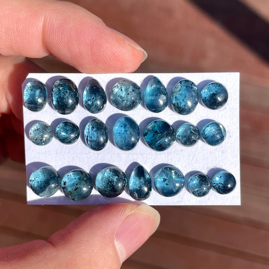 6-9mm Teal Moss Kyanite Cabochon Smooth - Choose your Stone (W2)