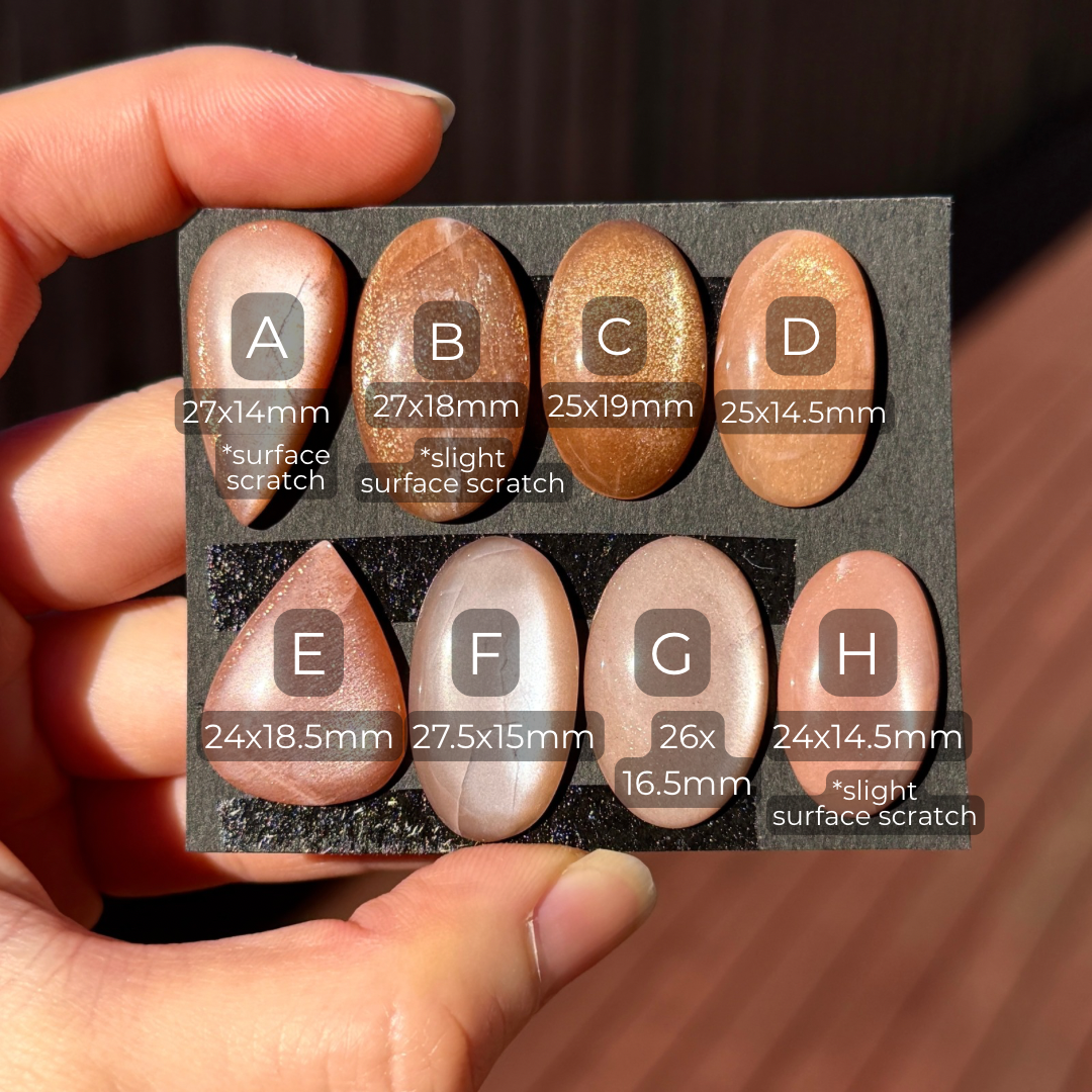 Peach Moonstone Cabochon Smooth  - Choose your Stone (W16)