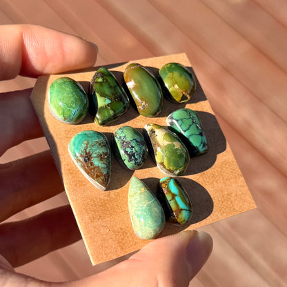 14-20mm Hubei Turquoise Cabochon Smooth (Backed) - Choose your Stone (E9)