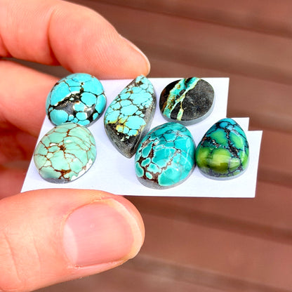 14-22mm Hubei Turquoise Cabochon Smooth (Backed) - Choose your Stone (W4)