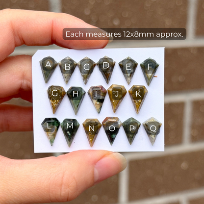 12x8mm Ocean Jasper Cabochon Kite Step cut - Choose your Stone (W11)