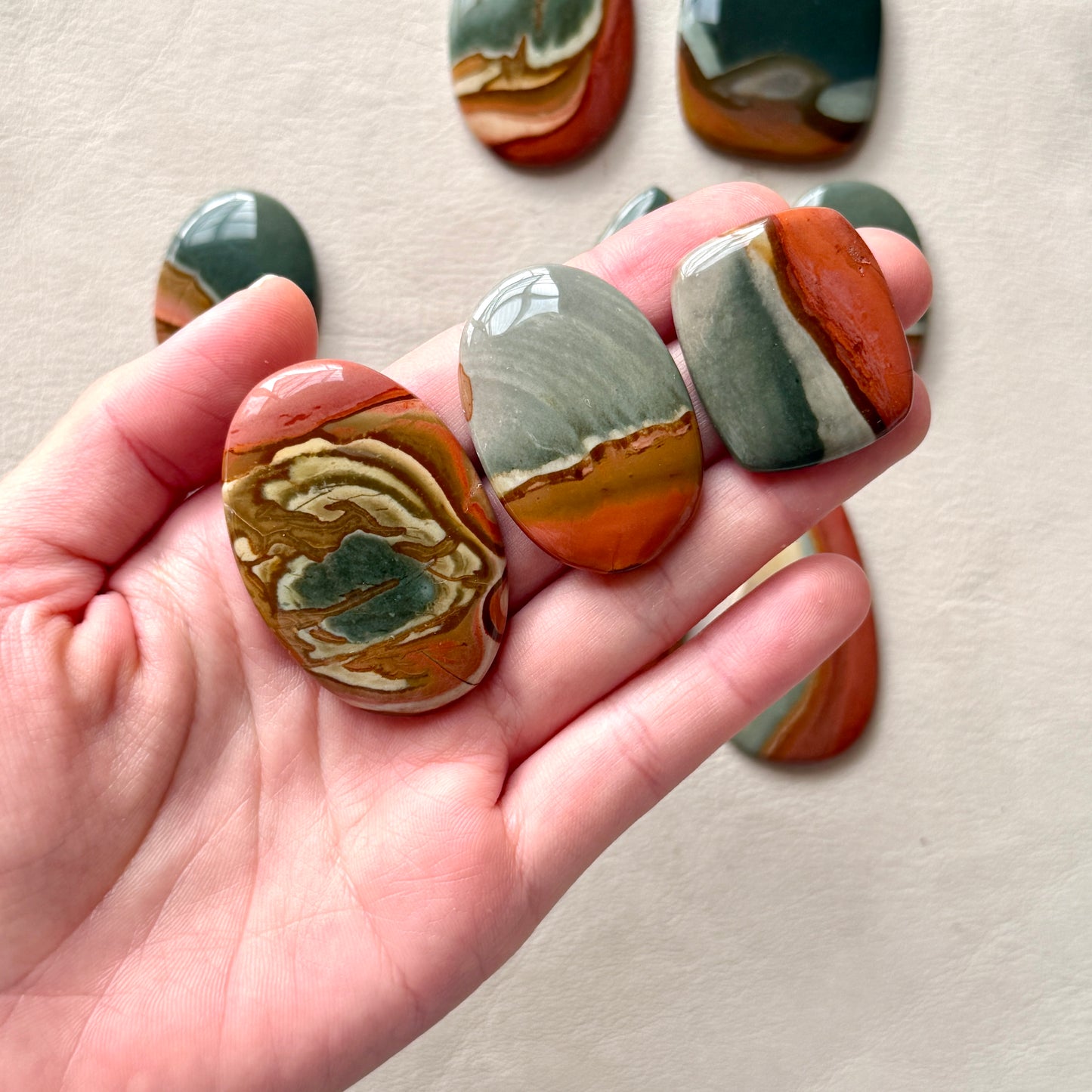 31-48mm Scenic Polychrome Jasper Cabochon Smooth - Choose your Stone (W15)