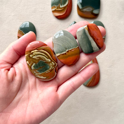 31-48mm Scenic Polychrome Jasper Cabochon Smooth - Choose your Stone (W15)