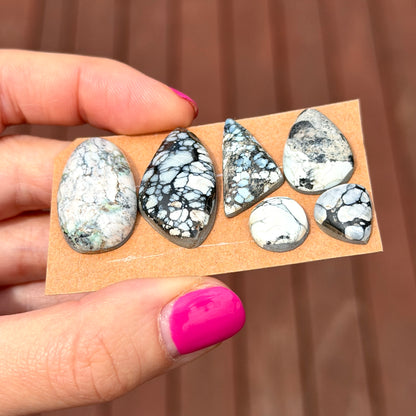 13-22mm Lavender Hubei Turquoise (Backed) Cabochon Smooth - Choose your Stone (W13)