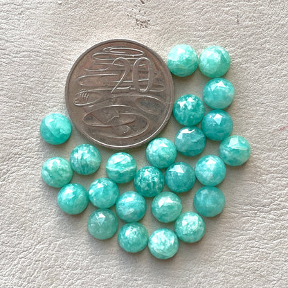 8mm Amazonite Cabochons Rosecut Round - Set of 3 (E3)