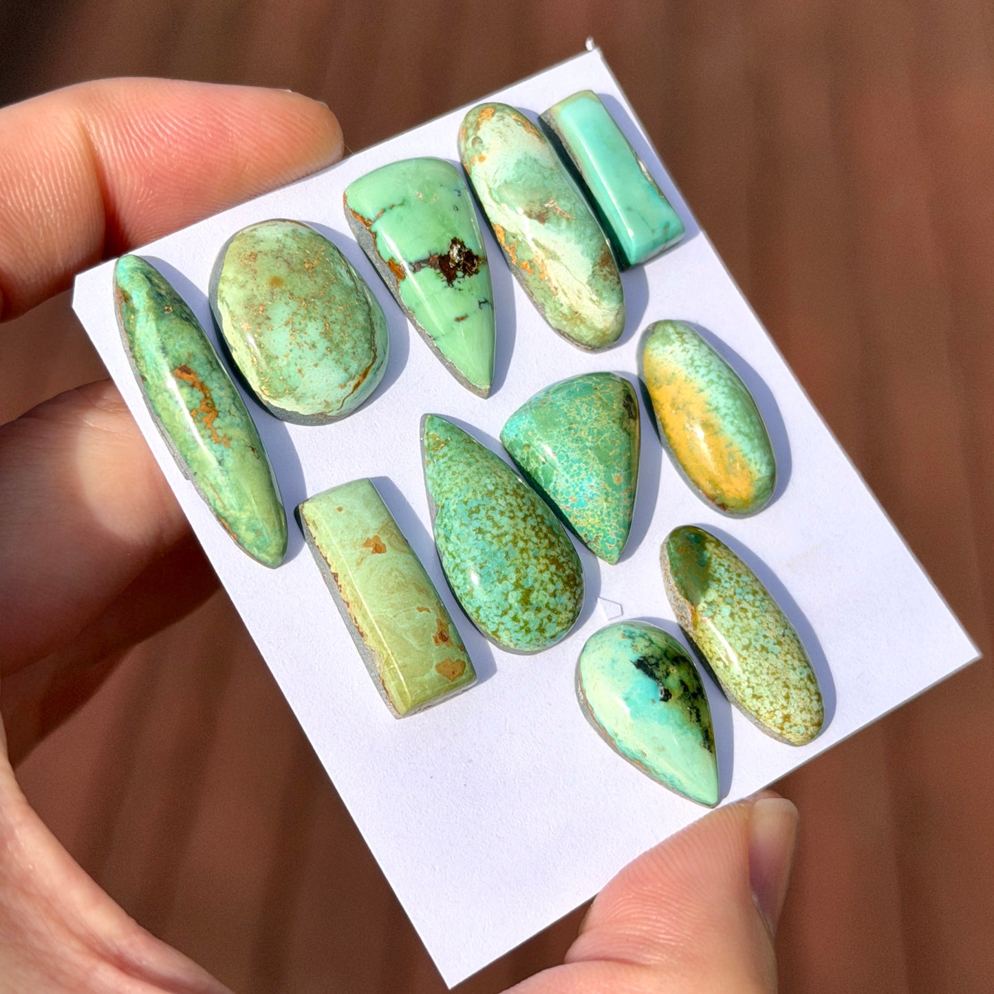 Mint Green Hubei Turquoise Cabochon Smooth (Backed) - Choose your Stone (W3)